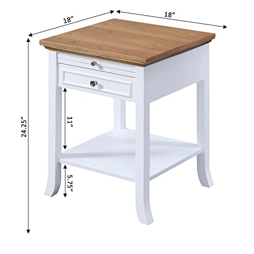 Black 1 Drawer End Table with Pull-Out Shelf P5865