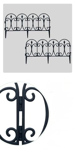 Black Plastic Garden Fence 13 inch High 10 Pack Q960760