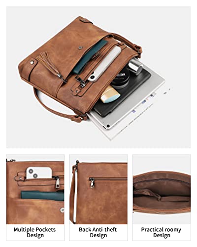 Large Leather Crossbody Bag with Multi Pocket U776313