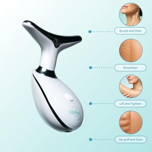 Neck Face Arms Legs Skin Tightening Lifting Lymphatic Drainage Massager Tool with LED Light Sonic Vibration Thermal Activation Z467