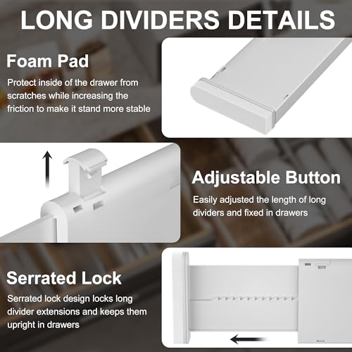 Gray Adjustable Drawer Dividers with Inserts Z6170