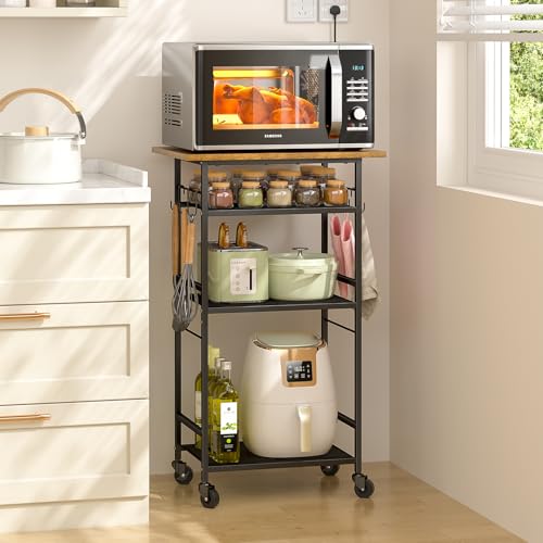 3 Tier Rolling Kitchen Microwave Cart with Adjustable Shelf Z9242