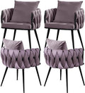 Blue Velvet Set of 2 Dining Chairs with Metal Legs S75291