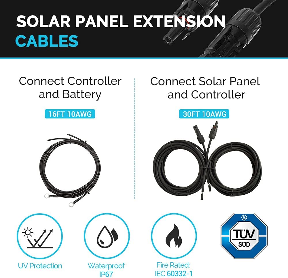 400 Watts 12 Volts Monocrystalline Solar Kit with Charge Controller Y70678