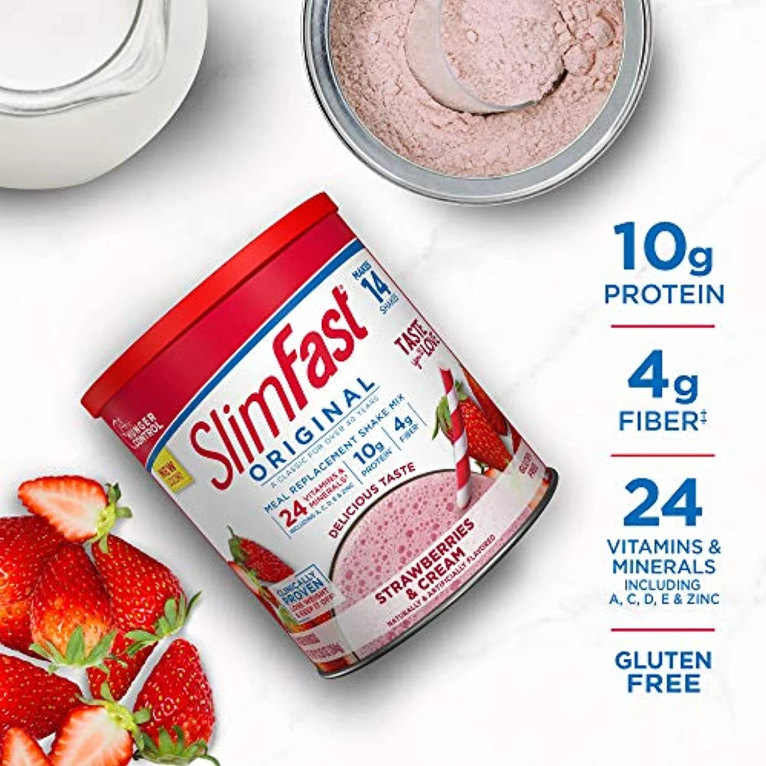 Original Strawberries & Cream Meal Replacement Powder, 14 Servings M842