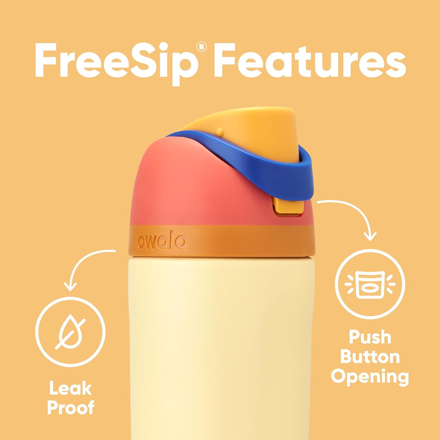 16 oz Insulated Stainless Steel Water Bottle with Straw and Push-Button Lid H69023