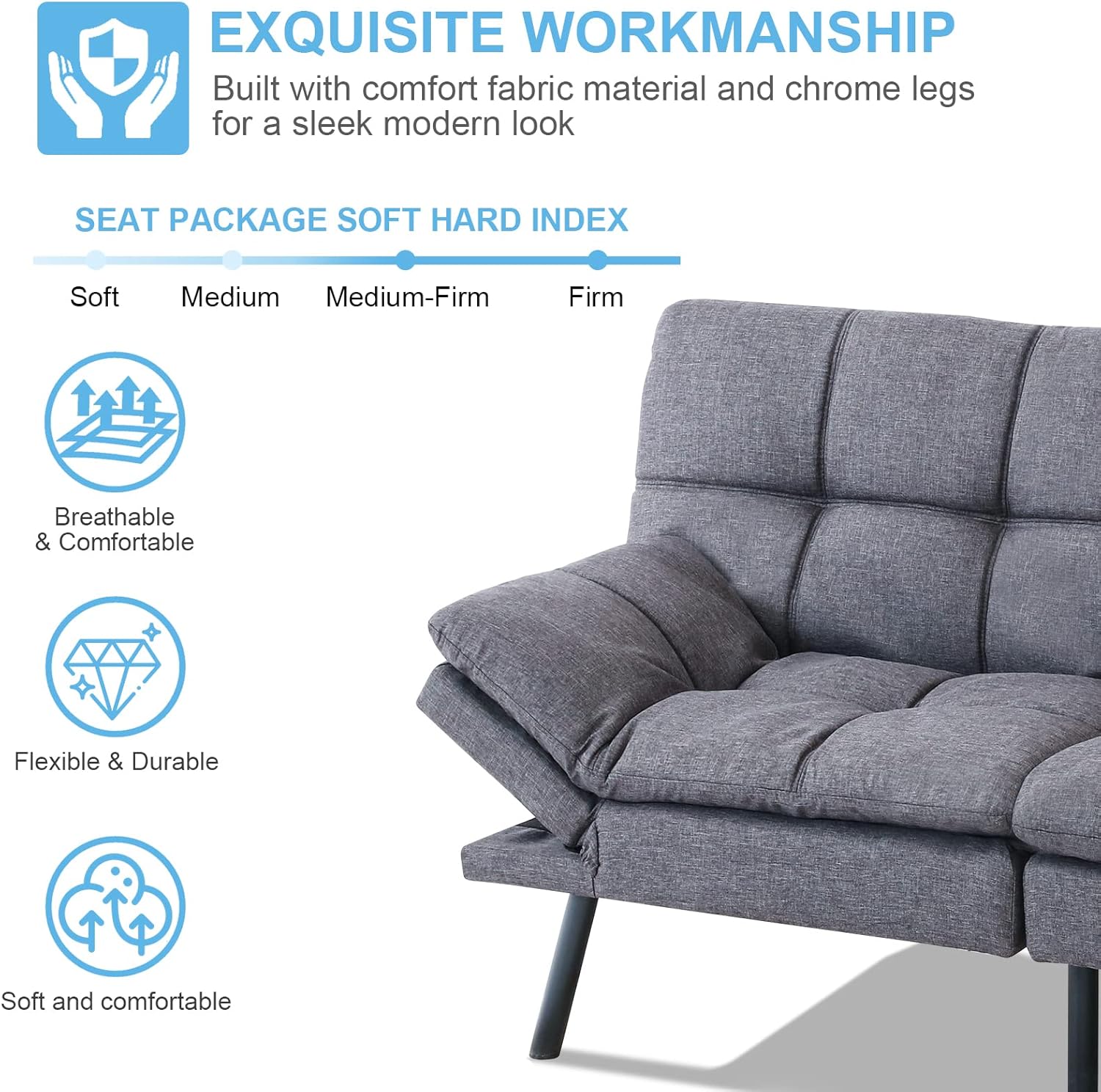 Grey Memory Foam Sleeper Sofa N860432