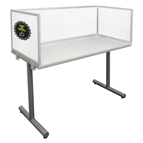 White 24" X 24" Polycarbonate Privacy Screen with Aluminum Bracket G571