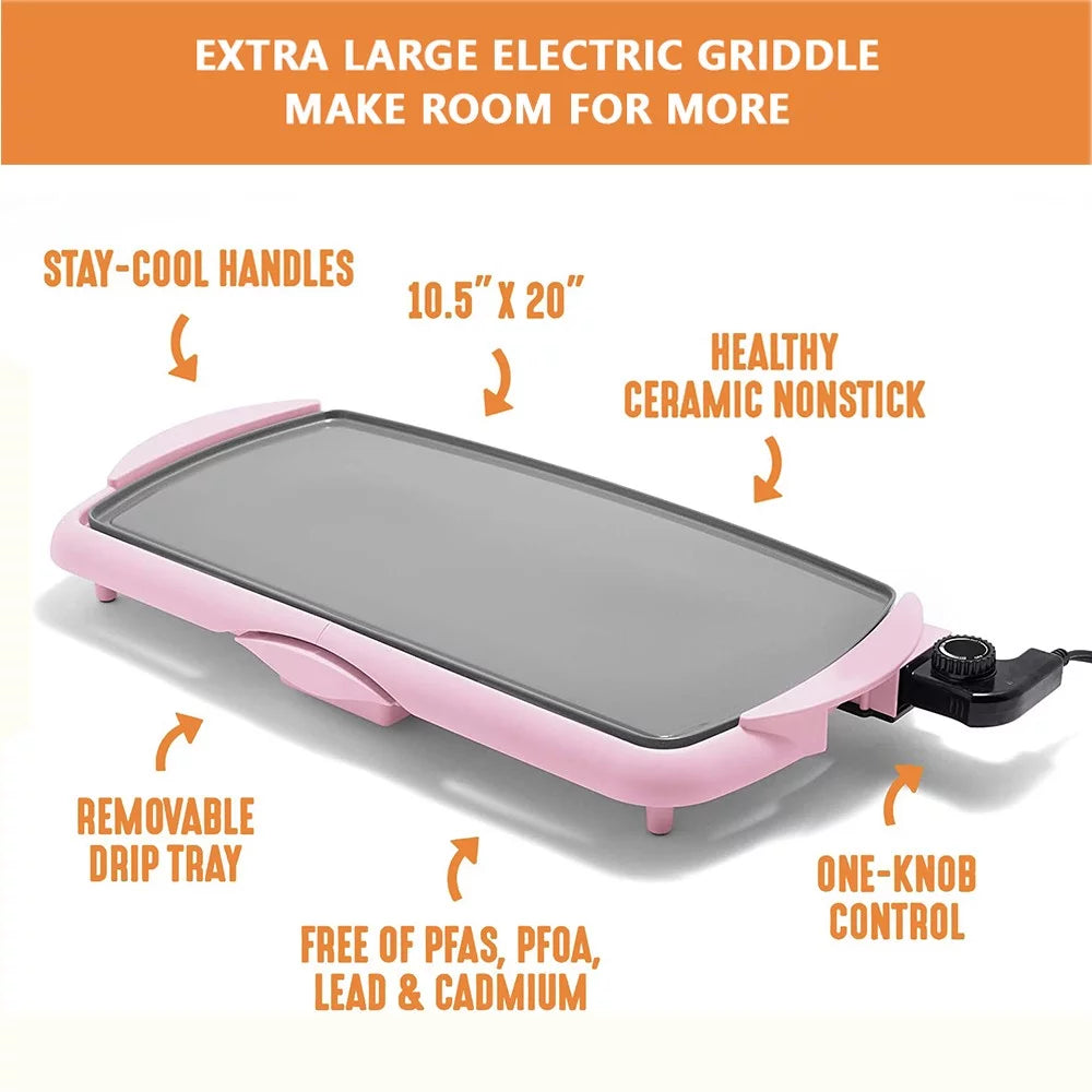 Extra Large Ceramic Electric Griddle Nonstick (20") R1838