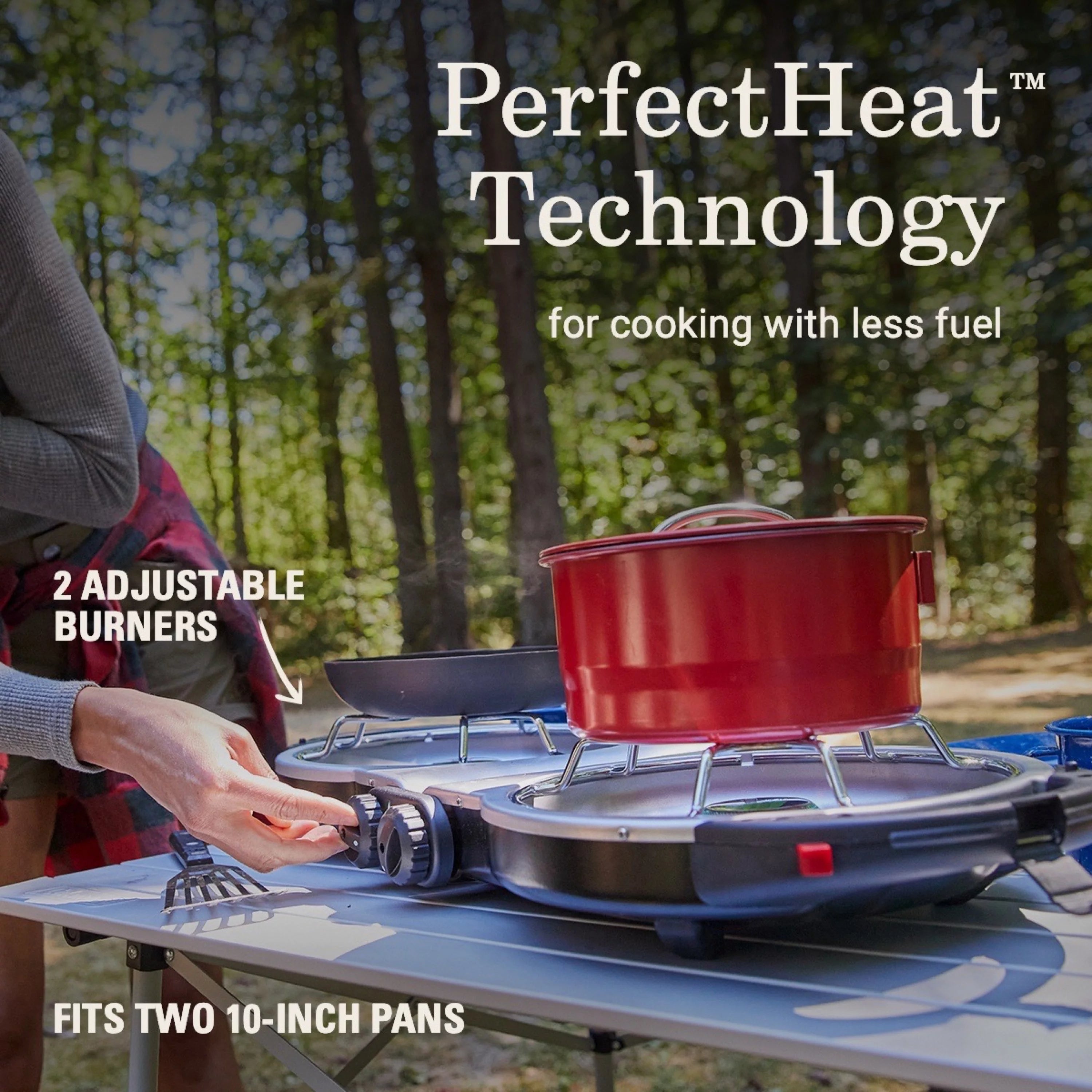 Black 2 Burner Portable Propane Camping Stove Q910