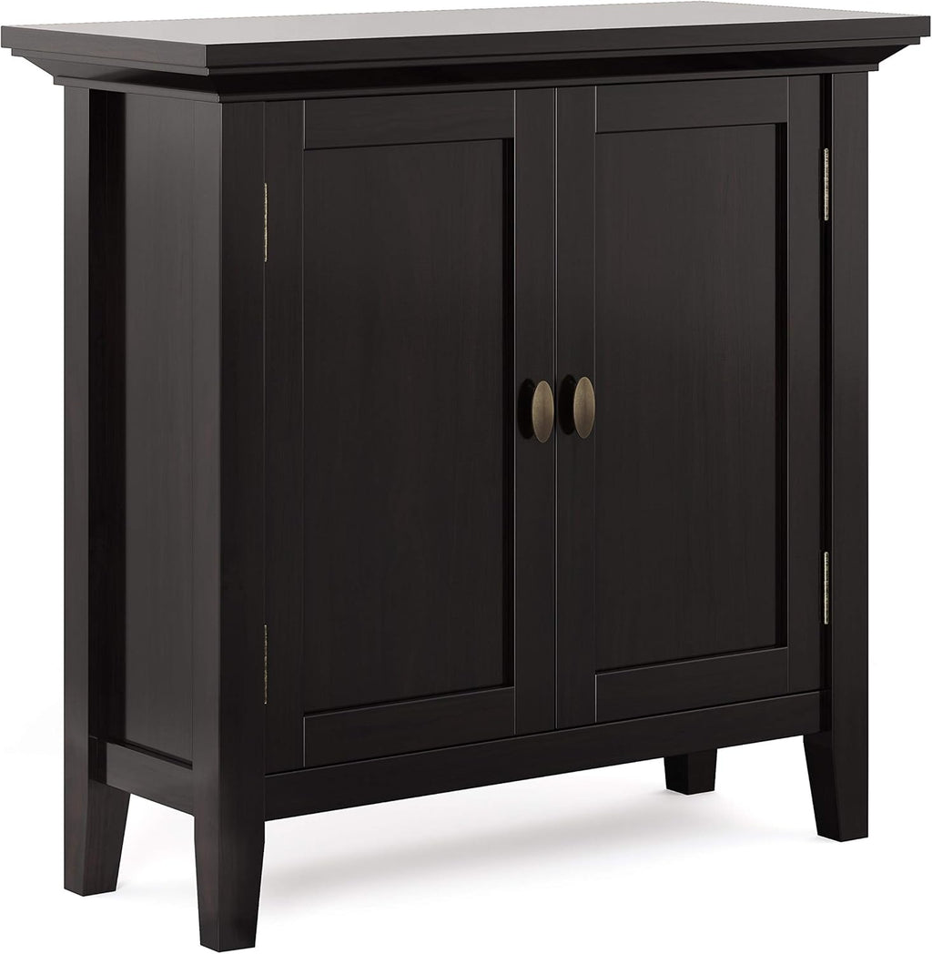 Hickory Brown Solid Wood Low Storage Cabinet with 2 Doors and 2 Adjustable Shelves J685477