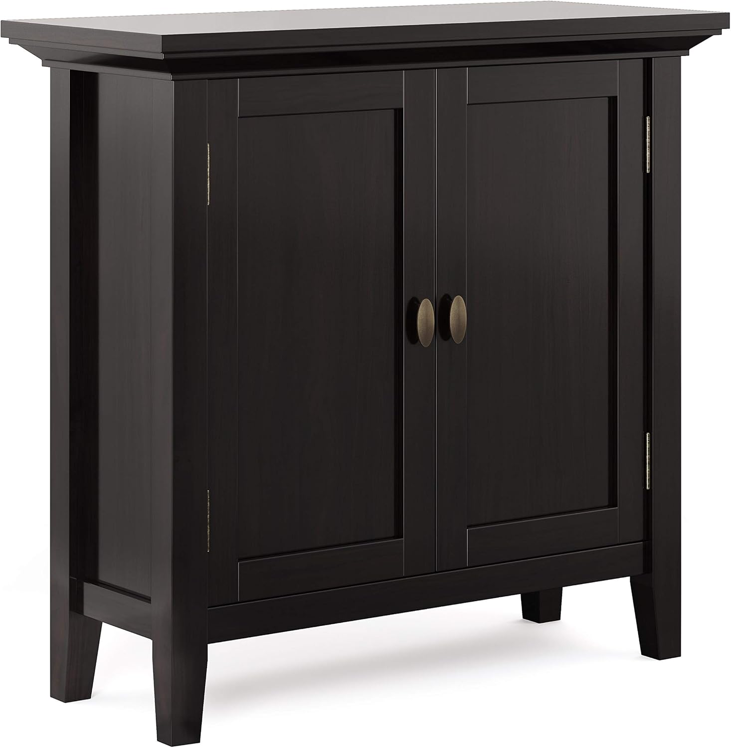 Hickory Brown Solid Wood Low Storage Cabinet with 2 Doors and 2 Adjustable Shelves J685477