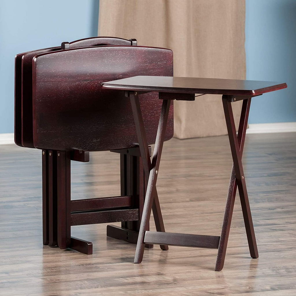 Espresso Folding Wooden Tray Table B73973