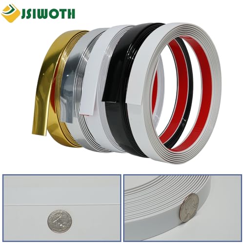 9.8Ft Peel and Stick Flexible Waterproof Wall Trim Silver N2190