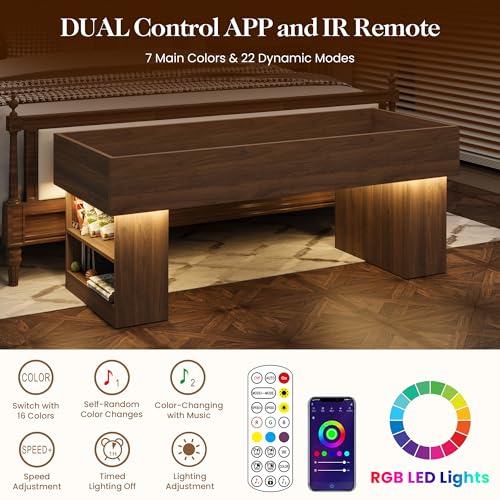 Walnut Wooden Pet Bed with 2 Cushions and Led Light C720088