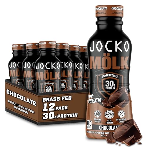 30g Grass Fed Protein Shakes Ready to Drink 12 FL Oz (Pack of 12) Chocolate K2301