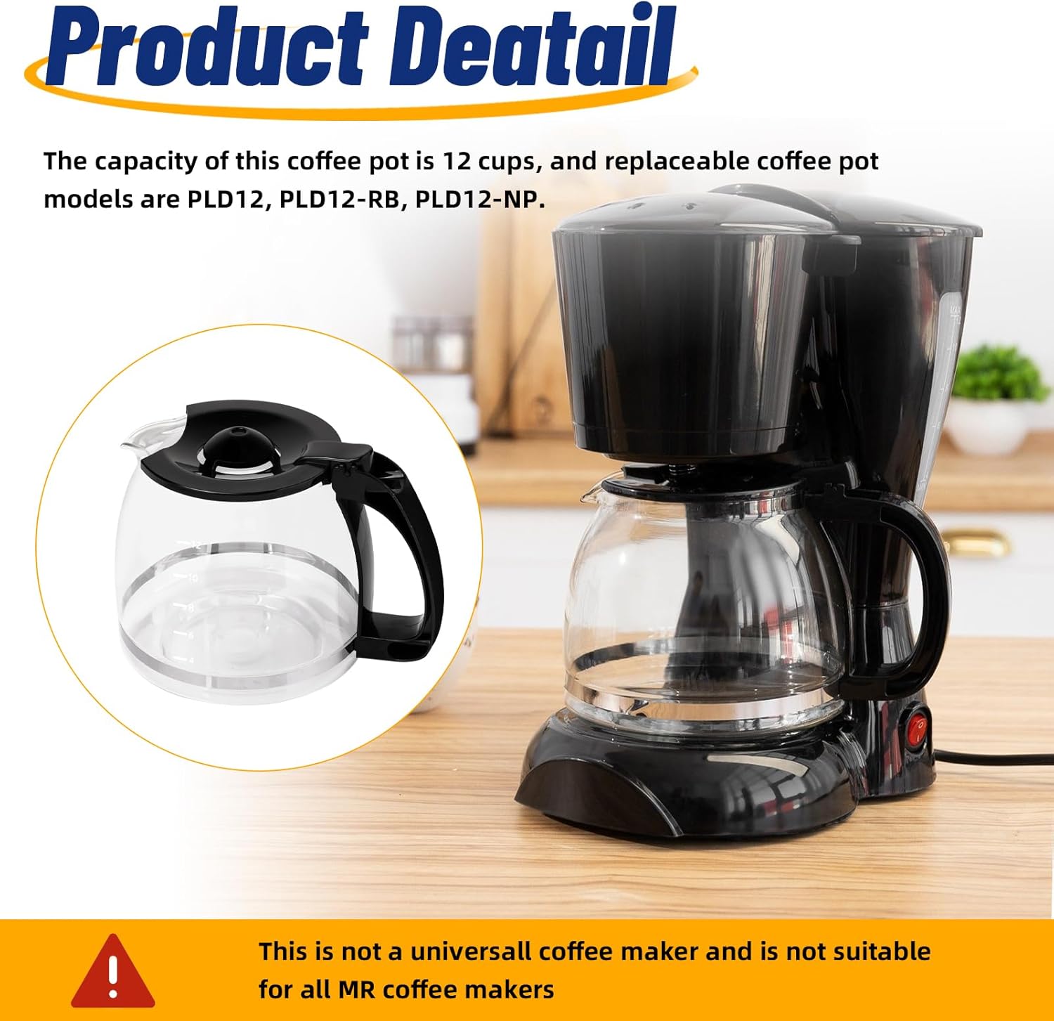 12-Cup Glass Coffee Carafe C116