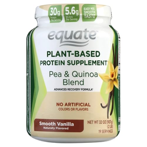 Plant-Based Protein Supplement, 2 lbs, Smooth Vanilla S170969