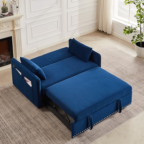 3-in-1 Velvet Sofa with Pullout Bed H70359