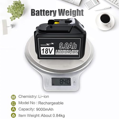 2 Packs 6000mAh 18V Battery with LED Indicator U95212