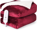 Red Flannel Electric Heated Throw Blanket 50" x 60" Y347