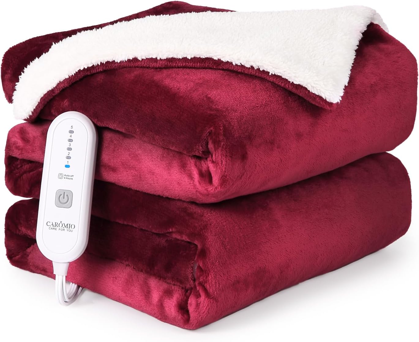 Red Flannel Electric Heated Throw Blanket 50" x 60" Y347