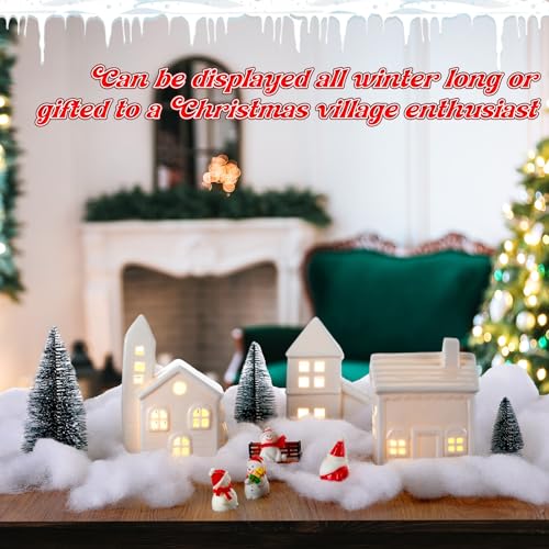 29 Pcs Ceramic Christmas Village Set with LED Houses K44952