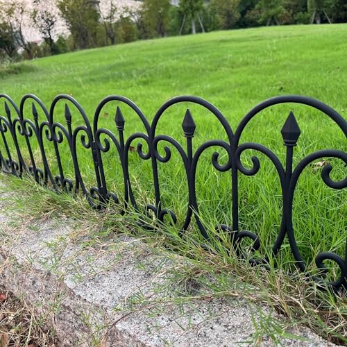 Black Plastic Garden Fence 13 inch High 10 Pack Q960760