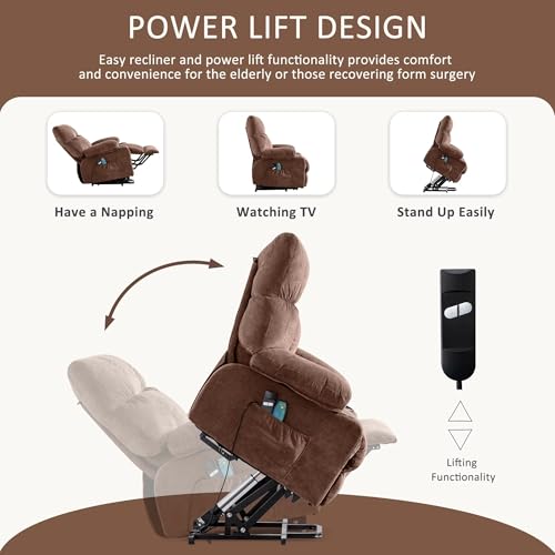 Grey Power Lift Recliner Chair with Massage I1036