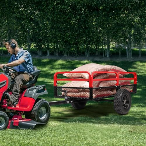 Heavy Duty Steel Dump Cart 1600LB Capacity with Dual Dumping Modes X2359