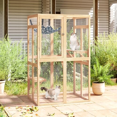 Black Wooden Cat Enclosure O831470