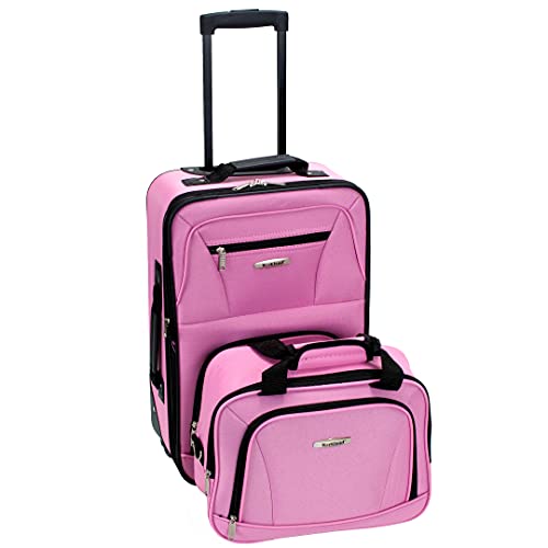 Pink Expandable 2-Piece Softside Upright Luggage Set E63528
