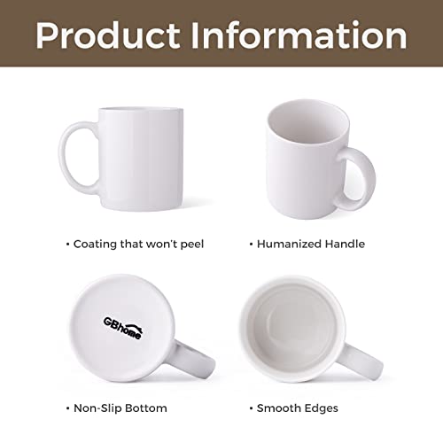 12 OZ White Ceramic Sublimation Mugs Set of 4 E5019