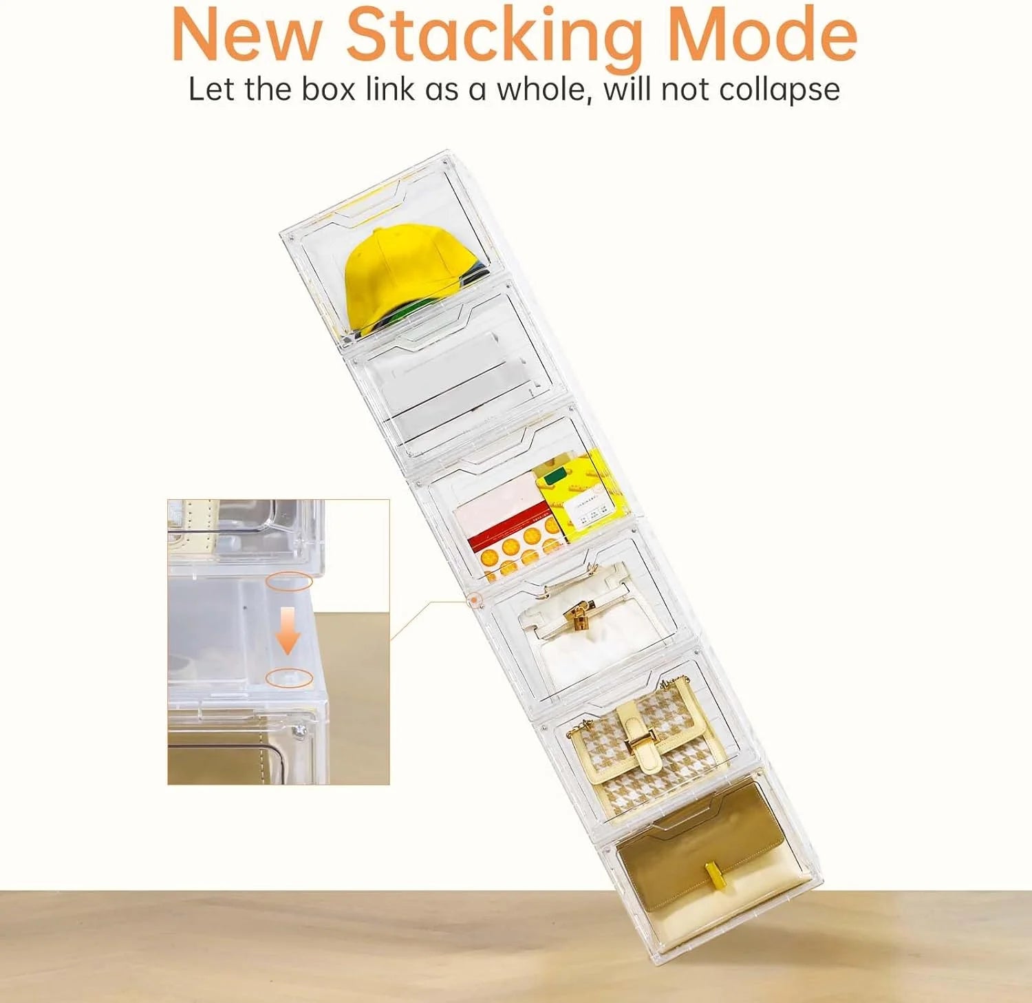 6 Pack Clear Stackable Plastic Storage Bins with Lids X32902