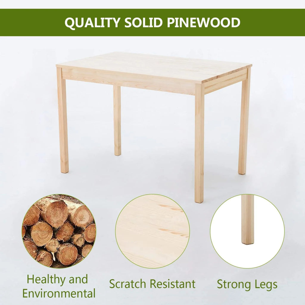 Pine Wood Dining Table Set with 4 Chairs L822018