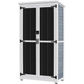 Outdoor Storage Cabinet Wood Metal Garden Shed 66" S468459