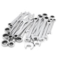 20 PC Combination Ratcheting Wrench Set Metric Standard SAE S7237