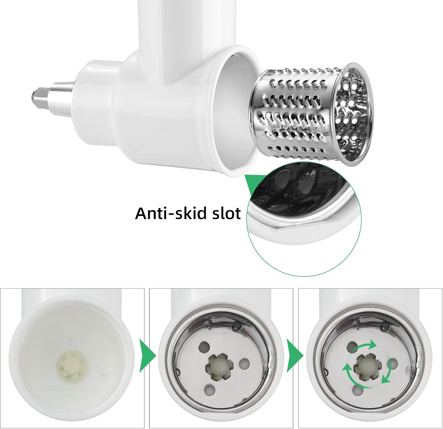 White Slicer Shredder Attachments for Kitchenaid Mixer D603