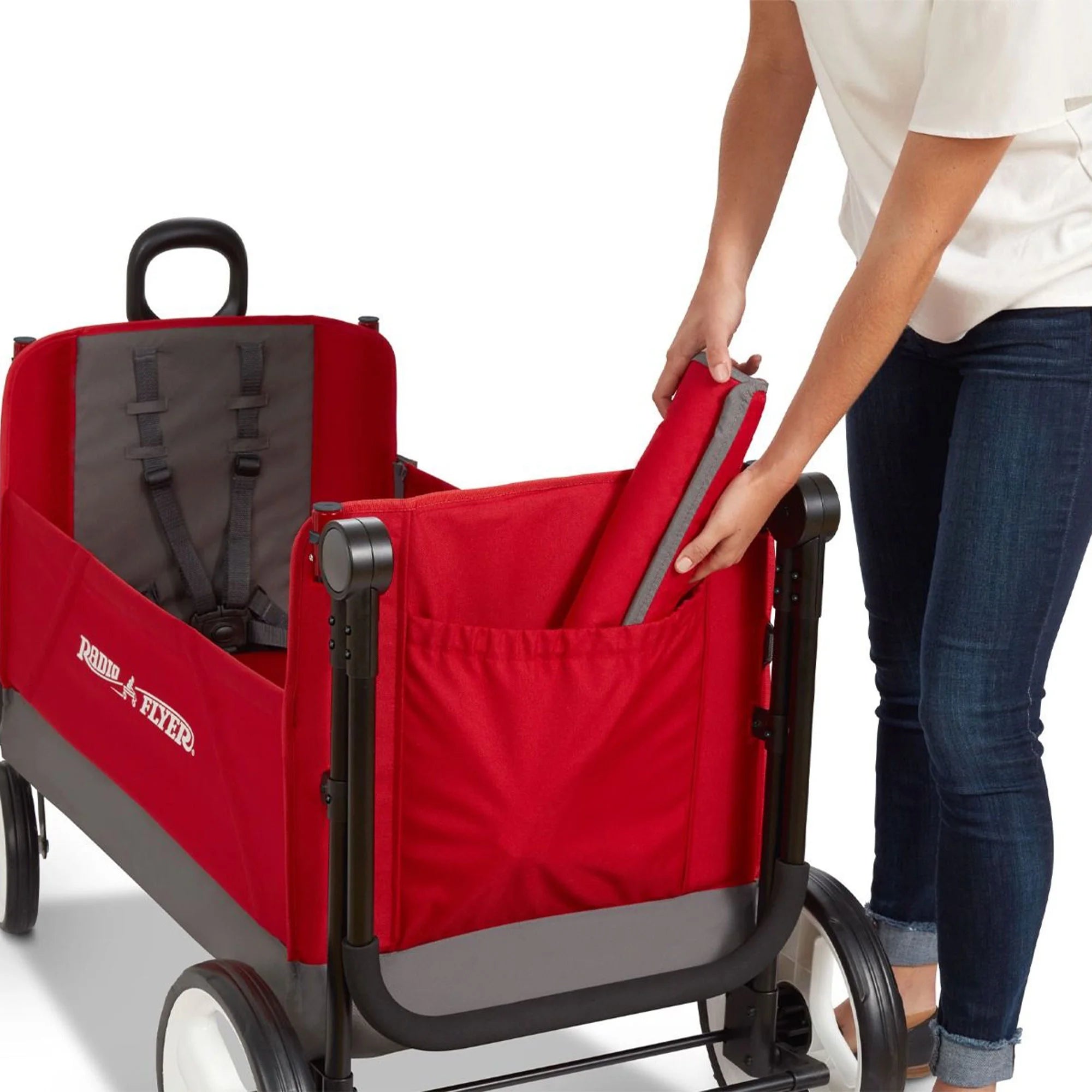 Red/Black Convertible Stroll N Wagon with Pull & Push Handle J212790