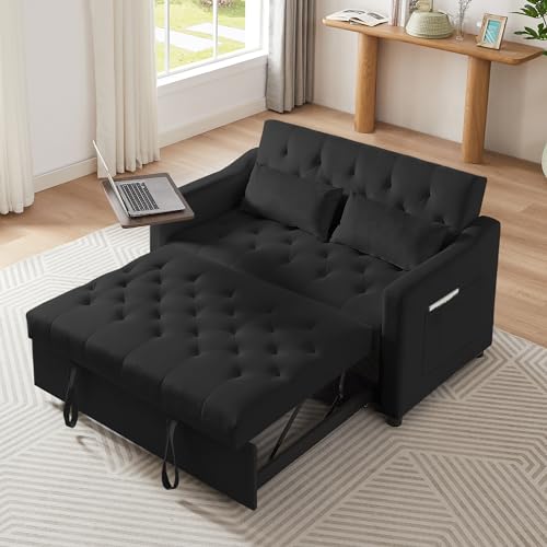 3 in1 Velvet Convertible Loveseat Sleeper Sofa Bed with Storage Pockets I68092