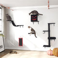 5-Piece Cat Wall Furniture Set with Shelves, Scratcher, Bridge & Perch M97938