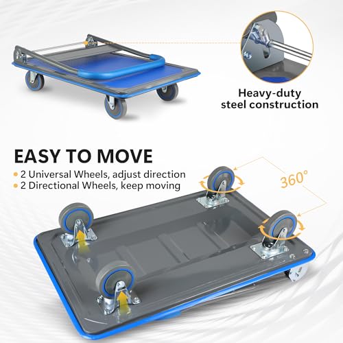 Foldable Push Cart Dolly 330 lbs. Capacity Hand Truck F1257