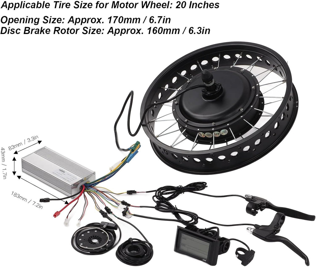 20 Inch 1500W Electric Bike Conversion Kit with Controller E122245