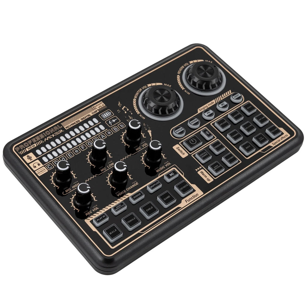 Sound Effects Board Audio Interface with Voice Changer and LED Lights E3801