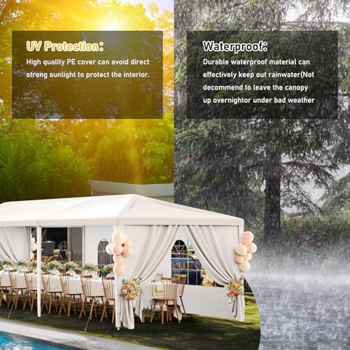 White 10x30 Heavy Duty Party Tent with 7 Removable Sidewalls Y49961