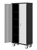 Metal Storage Cabinet 72" H with Wheels, Steel Tool Cabinet with Lock and 4 Adjustable Shelves C18188