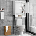 Wooden Over The Toilet Storage Cabinet with Double Door and Adjustable Feet M164