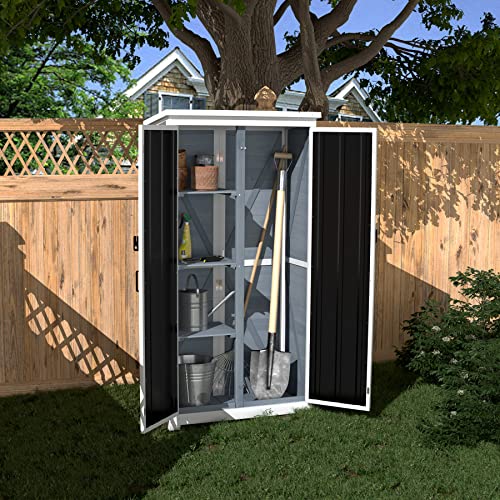 Outdoor Storage Cabinet Wood Metal Garden Shed 66" S468459