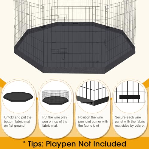 Black 8 Panel 24 Inch Pet Playpen W42033
