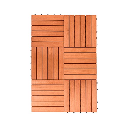 8-Slat Acacia Hardwood Interlocking Deck Tile R5873